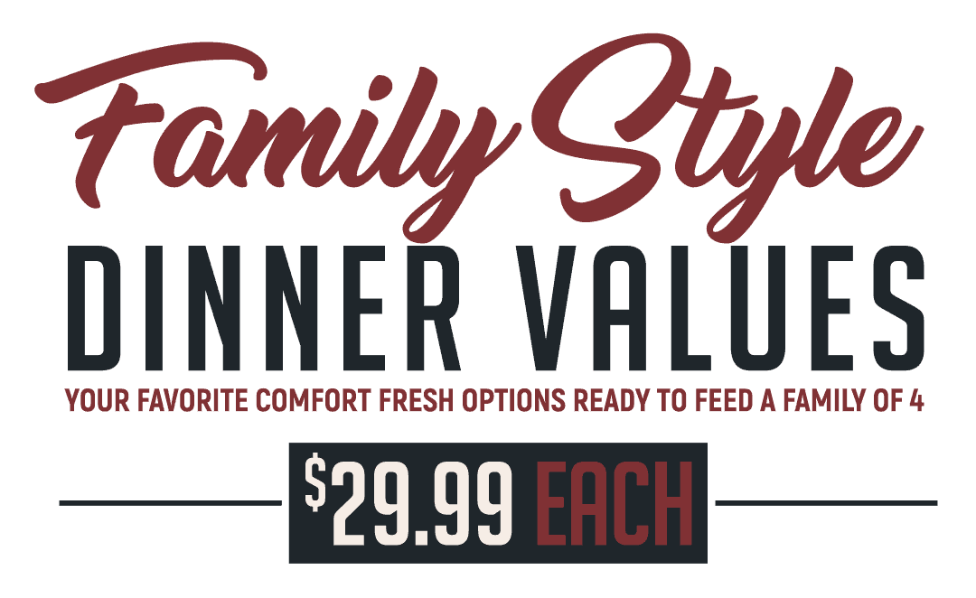 Family Style Dinner Values | Aspen Creek Grill